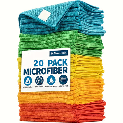 5/10/20/50 Pack MRD'S HOME Microfiber Cleaning Cloths - Ultra-Absorbent, 1200 Washes, Streak-Free Mirror Shine, Durable & Easy-Clean, Ideal for Car Washing, Cleaning, And Home Use, Car Washing Cloth | Durable Microfiber | Absorbent Material