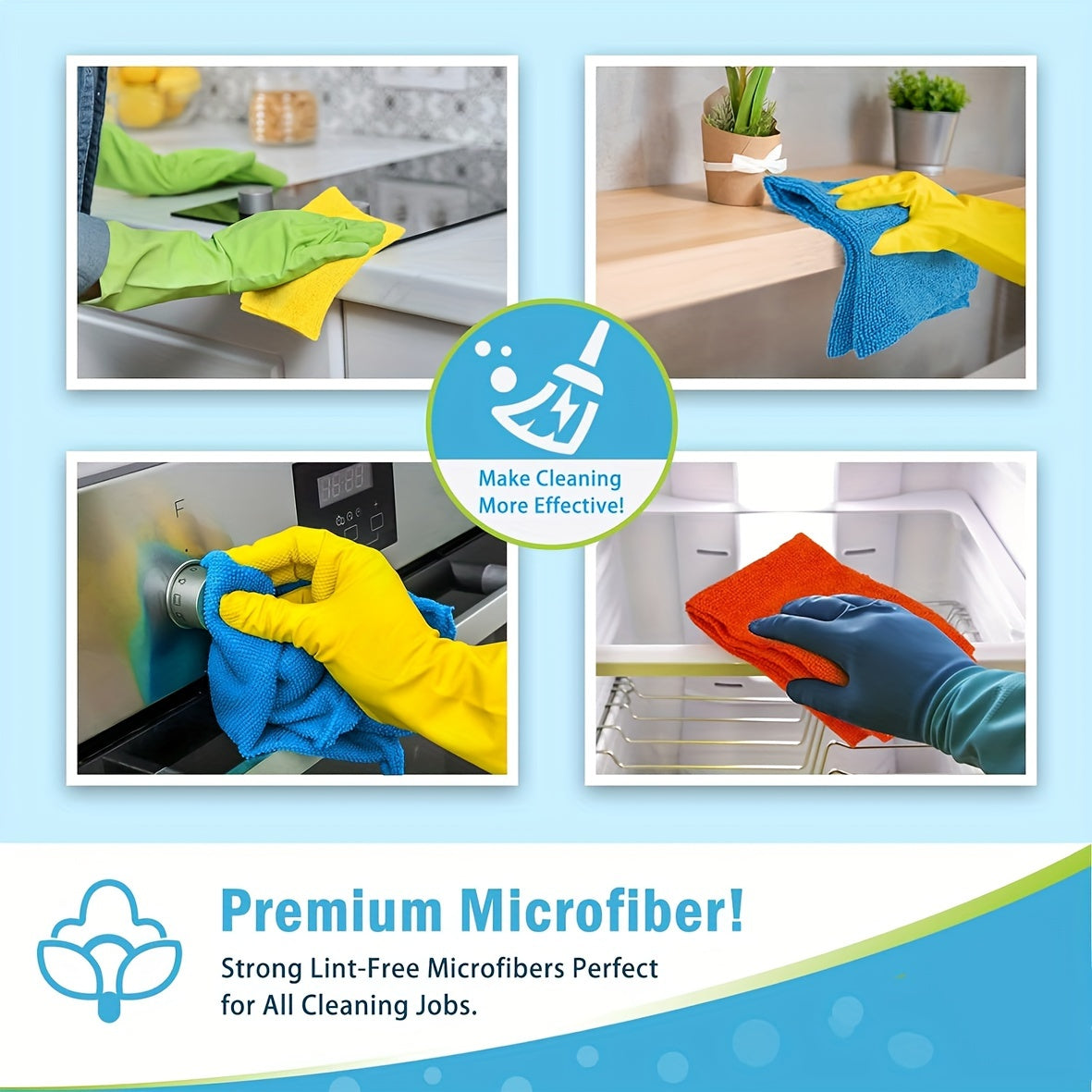 5/10/20/50 Pack MRD'S HOME Microfiber Cleaning Cloths - Ultra-Absorbent, 1200 Washes, Streak-Free Mirror Shine, Durable & Easy-Clean, Ideal for Car Washing, Cleaning, And Home Use, Car Washing Cloth | Durable Microfiber | Absorbent Material